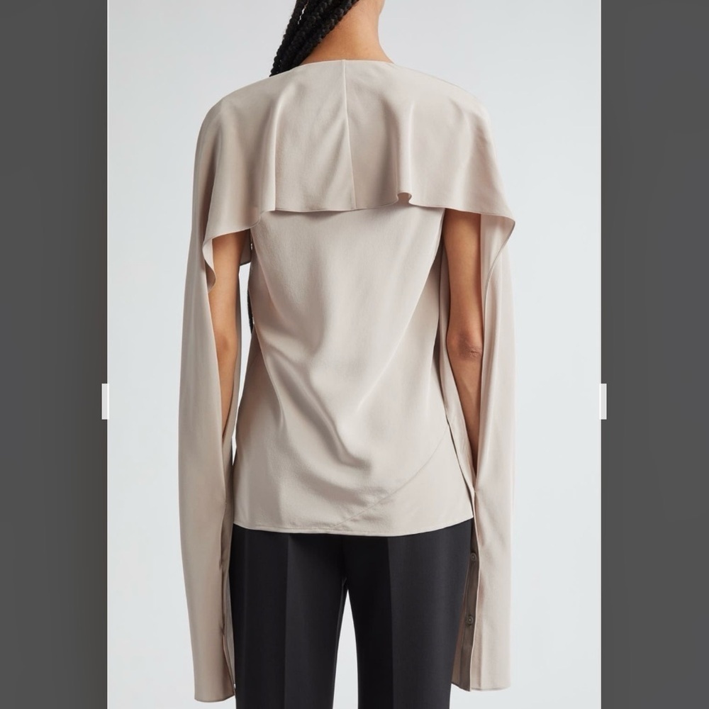 Helmut Lang Silk Scarf Top in Cashmere Grey - Picture 2 of 6